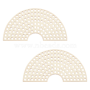 AHADERMAKER 2Pcs Sector Wooden Basket Bottoms, Crochet Basket Base, for Knitting Supplies and Cross-stitch Embroidered Blank Frame, Wheat, 13x25x0.25cm, Hole: 8mm(DIY-GA0003-04)