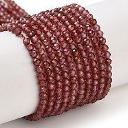 Natural Garnet Beads Strands, Faceted, Grade AA, Round, 2mm, Hole: 0.5mm, about 195~198pcs/strand, 15.35~15.63''(39~39.7cm)(X-G-B088-C11-02)