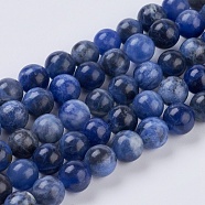Natural Sodalite Beads Strands, Round, 6mm, Hole: 1mm, about 32pcs/strand, 7.6 inch(X-G-G515-6mm-07)