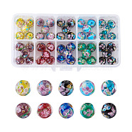 Handmade Lampwork Beads Strands, Inner Flower, Round, Mixed Color, 11.5x10.5mm, Hole: 1.4mm, 50pcs/box(LAMP-CD0001-07)