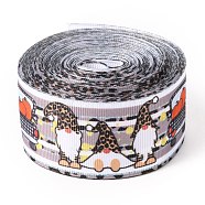 Polyester Grosgrain Ribbon, Single Face Printed Pattern, for DIY Handmade Craft, Festival Party, Gift Decoration , Santa Claus, 1-1/2 inch(38mm), 10 yards/roll(9.14m/roll)(OCOR-I010-05B)