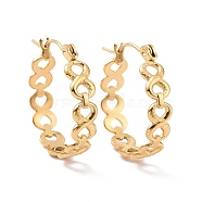 Ion Plating(IP) 304 Stainless Steel Infinity Hoop Earrings for Women, Golden, 22x20x5mm, Pin: 0.8mm(EJEW-G293-28G)