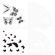 Custom Acrylic Tie-Dye Template, Painting Supplies, Fanshaped, Butterfly Pattern, 20x20x0.25cm, 2pcs/set(DIY-WH0347-048)