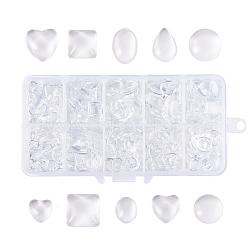 Transparent Glass Cabochons, Mixed Shapes, Clear, 13.5x7x3cm(GGLA-JP0004-01)