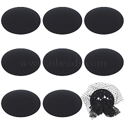 8Pcs EVA Cloth Round Fascinator Hat Base for Millinery Magic, Black, 110x3mm(AJEW-BC0006-48A)