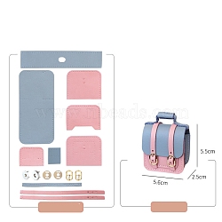 DIY  Headphone Bags Set,Including PU Leather Bag Materials, with Iron Buckle Horseshoe Bag, Light Steel Blue, 5.5x5.6x2.5cm(PW-WG7FA24-12)