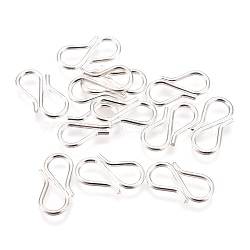 304 Stainless Steel S-Hook Clasps, Silver, 13x7x1mm, Hole: 6x4mm(STAS-H400-64S)
