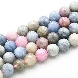 Natural Quartz Beads Strands, Dyed, Round, Imitation Morganite, Mixed Color, 10~10.5mm, Hole: 1~1.2mm, about 37~38pcs/strand, 14.76~15.16 inch(37.5~38.5cm)(X-G-N355-10mm-74)