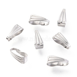 304 Stainless Steel Snap on Bails, Stainless Steel Color, 8.5x3.5x4mm, Inner: 3x8mm(STAS-F155-27P)