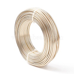 Round Aluminum Wire, Bendable Metal Craft Wire, for DIY Jewelry Craft Making, Champagne Gold, 9 Gauge, 3.0mm, 25m/500g(82 Feet/500g)(AW-S001-3.0mm-26)