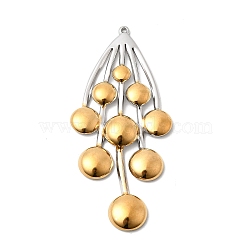 Two Tone 304 Stainless Steel Big Pendants, Golden & Stainless Steel Color, Flower, 59.5x27.5x4.5mm, Hole: 1.2mm(X-STAS-B120-01GP-03)