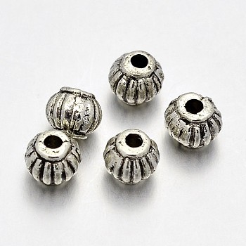 Tibetan Style Alloy Lantern Spacer Beads, Lead Free & Cadmium Free & Nickel Free, Antique Silver, 5x4mm, Hole: 1mm