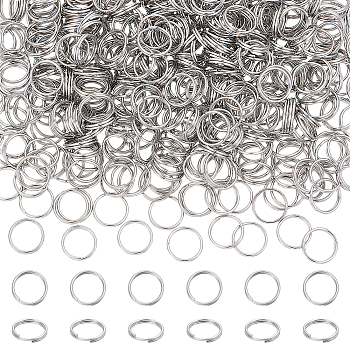 304 Stainless Steel Split Rings, Double Loops Jump Rings, Stainless Steel Color, 8x1mm, Inner Diameter: 7mm, Single Wire: 0.5mm, 500pcs/box