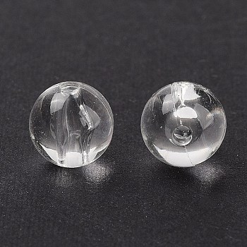 Transparent acrylic beads, Round, White, about 8mm in diameter, hole:1.5mm