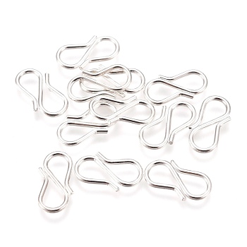 304 Stainless Steel S-Hook Clasps, Silver, 13x7x1mm, Hole: 6x4mm