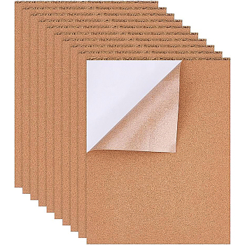 Self-Adhesive Cork Sheets, Rectangle Coaster Cork Backing Sheets for Wall Decoration, Party, BurlyWood, 45x35x0.1cm