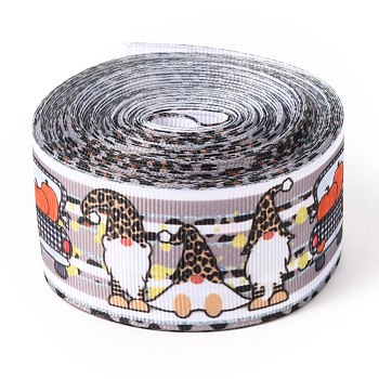 Polyester Grosgrain Ribbon, Single Face Printed Pattern, for DIY Handmade Craft, Festival Party, Gift Decoration , Santa Claus, 1-1/2 inch(38mm), 10 yards/roll(9.14m/roll)