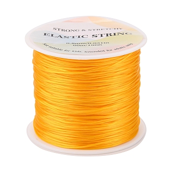 Flat Elastic Crystal String, Elastic Beading Thread, for Stretch Bracelet Making, Gold, 0.8mm, about 65.61 yards(60m)/roll