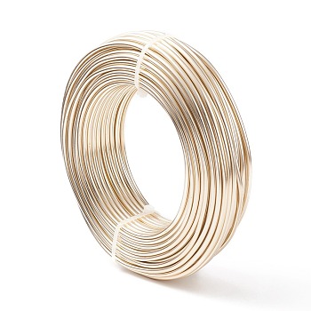 Round Aluminum Wire, Bendable Metal Craft Wire, for DIY Jewelry Craft Making, Champagne Gold, 9 Gauge, 3.0mm, 25m/500g(82 Feet/500g)