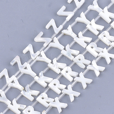 10mm Creamy White Alphabet Other Sea Shell Beads