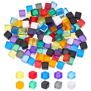 Mixed Color Cube Acrylic Beads