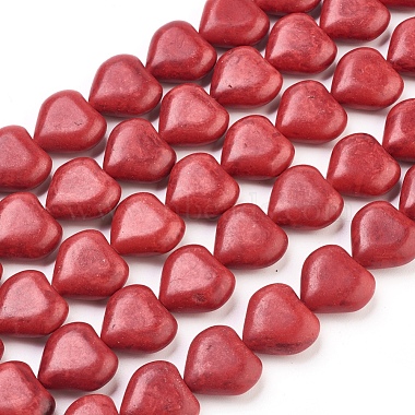Red Heart Howlite Beads