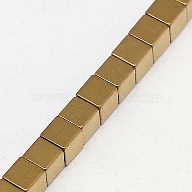 Electroplate Non-magnetic Synthetic Hematite Beads Strands(G-J170A-3x3mm-07)-3