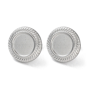Stainless Steel Color Flat Round 304 Stainless Steel Stud Earring Findings
