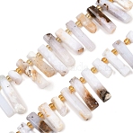 Natural White African Opal  Beads Strands, Column, 11~36x6.5~7mm, Hole: 1~1.2mm, about 40~42pcs/strand, 15.35~15.75''(39~40cm)(G-F829-A02-01)