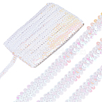 12.5M Polyester Ribbon, with Paillette, for Clothing Ornament, White, 3/4 inch(20mm), about 13.67 Yards(12.5m)/Set(OCOR-HY0001-46C)