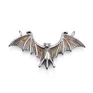 316 Surgical Stainless Steel Pendants, Bat, Antique Silver, 24.5x46x5.5mm, Hole: 2mm(STAS-H365-13)