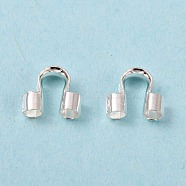 Brass Wire Guardians, Silver Color Plated, 5x6x2mm, Hole: 1.5mm, about 160pcs/10g(X-KK-M144-S)