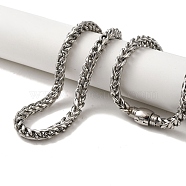 304 Stainless Steel Link Chain Necklaces, Stainless Steel Color, 23.23 inch(59cm)(NJEW-Q337-01P)