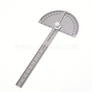 Stainless Steel Protractor Ruler, 0-180°/10cm, Stainless Steel Color, 198x53x13.5mm(TOOL-WH0021-08)
