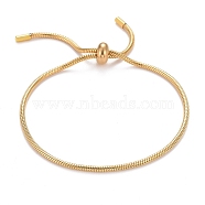 Adjustable Ion Plating(IP) 304 Stainless Steel Slider Bracelet/Bolo Bracelets Making, with Snake Chains, Golden, 10-5/8 inch(27cm), 2mm(BJEW-F412-04G)