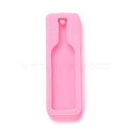 Bottle Pendant Silicone Molds, Resin Casting Molds, for UV Resin & Epoxy Resin Jewelry Making, Hot Pink, 80x27x10.5mm, Hole: 4mm, Inner Diameter: 73.5x19mm(DIY-M034-28)