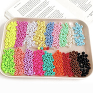 Opaque Acrylic Beads, AB Color Plated, Rondelle, Mixed Color, 5.5x8x7mm, Hole: 2.5~3mm(OACR-H038-30)