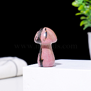 Natural Rhodonite Mushromm Statue, for Home Desktop Display Decoration, 38mm(DJEW-PW0013-31M)