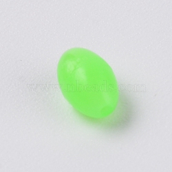 Plastic Luminous Glow Fishing Beads, Oval Beads Fishing Lures, Fishing Tackle Tools, Lawn Green, 7x5mm, Hole: 1mm, 100pcs/bag(FIND-WH0075-40C)