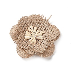 Burlap Artificial Flower Ornament Accessories, Chocolate, 45mm(HULI-PW0002-137A)