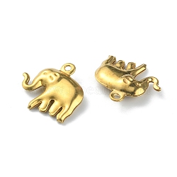 Brass Elephant Pendants, Golden, 14x15x3.5mm, Hole: 1.2mm(KK-WH0054-17G)