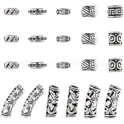 Tibetan Style Alloy Beads, Mixed Shapes, Antique Silver, 12.5x11.5x1.15cm(TIBEB-NB0001-10AS)