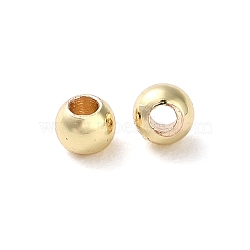 Rack Plating Brass Spacer Beads, Long-Lasting Plated, Lead Free & Cadmium Free, Round, Real 14K Gold Plated, 2.5x2mm, Hole: 1mm(KKB-I709-03B-G01)