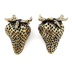 Brass Strawberry Figurines Statues for Home Desktop Feng Shui Ornament, Antique Bronze, 34.5x31.5x44mm(DJEW-Z008-04AB)