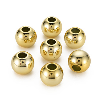 UV Plating  Acrylic Beads, Rondelle, Gold, 15.5x14mm, Hole: 6mm