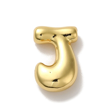 Rack Plating Brass Pendants, Balloon Letter Charms, for Personalized Name Necklaces Making, Cadmium Free & Lead Free, Long-Lasting Plated, Real 18K Gold Plated, Letter J, 22x14x6.5mm, Hole: 2mm