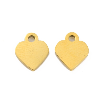 Ion Plating(IP) 304 Stainless Steel Charms, Laser Cut, Heart Charm, Real 18K Gold Plated, 8.5x7x1mm, Hole: 1.2mm