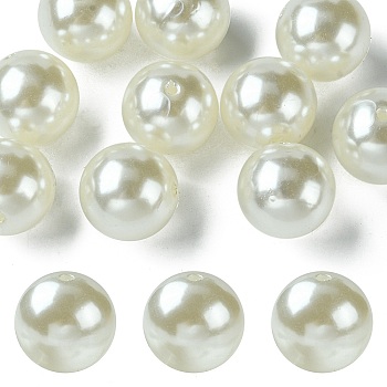 ABS Plastic Imitation Pearl Round Beads, White, 20mm, Hole: 2mm