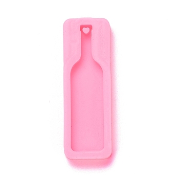 Bottle Pendant Silicone Molds, Resin Casting Molds, for UV Resin & Epoxy Resin Jewelry Making, Hot Pink, 80x27x10.5mm, Hole: 4mm, Inner Diameter: 73.5x19mm
