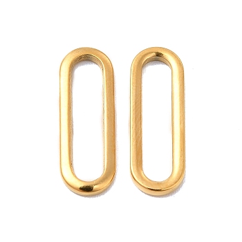 Ion Plating(IP) 304 Stainless Steel Link Rings, Oval, Real 18K Gold Plated, 17.5x6.5x1mm, Inner Diameter: 15.5x3mm